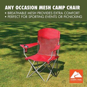 Ozark Trail Basic Mesh Chair with carry Bag RED